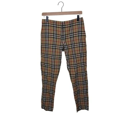Pantaloni alla caviglia BURBERRY London 100% lana a quadri vita bassa  - Immagine 1 di 4