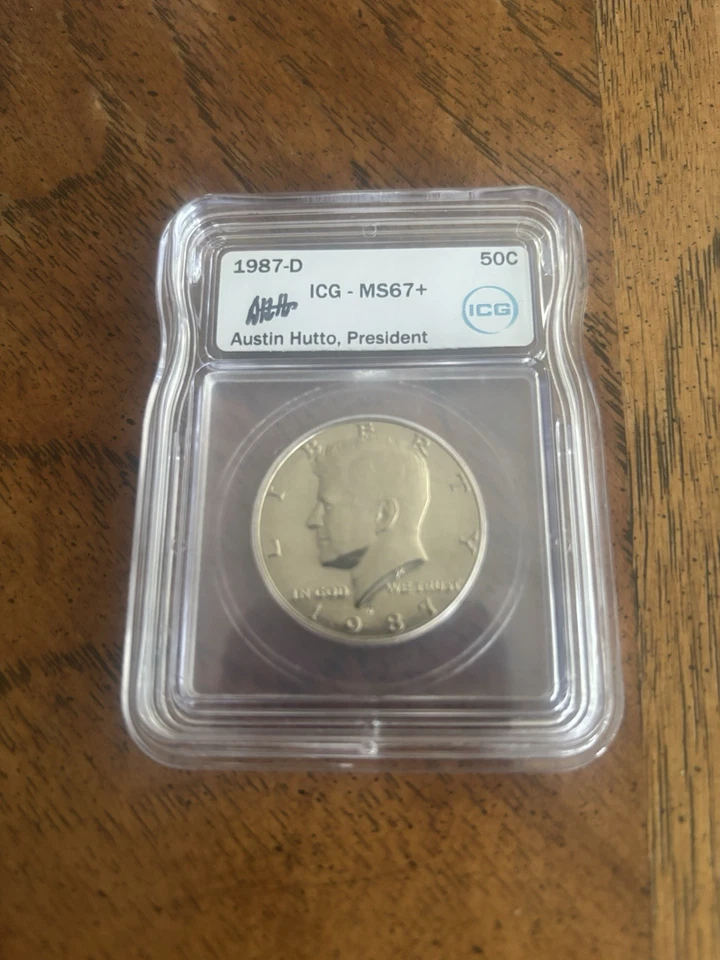 1987 - D Kennedy Half Dollar Graded Ms 67+ Icg - Image 1 of 2