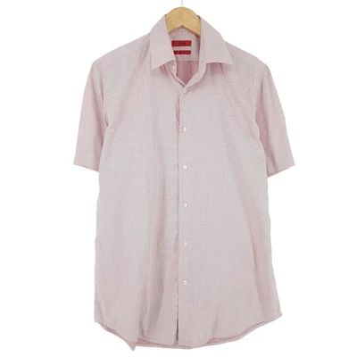 Vintage HUGO BOSS Camiseta Hombre Rojo de Cuadros Algodón Fk2 Talla 40 15.75 - Imagen 1 de 4