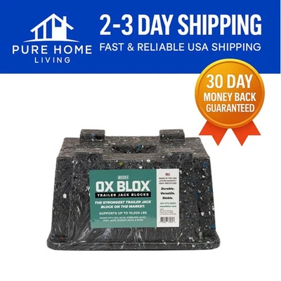 Bloque de gato de remolque de alta resistencia OX BLOX - 10.000 libras de capacidad, plástico reciclado Foto 1 de 4
