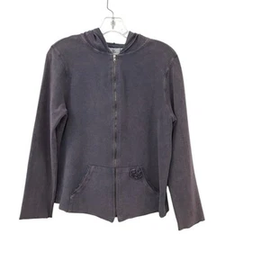 Hot Cotton Women's Terry Full Zip Jacket with Pockets Purple Size Medium - Picture 1 of 4