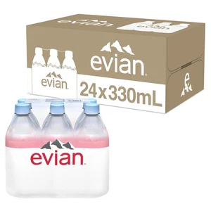 Evian natürliches Quellwasser, 330 ML (11,15 flüssige Unzen) 11,2 flüssige Unzen (24er Pack)  - Bild 1 von 15