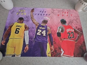 Michael Jordan, Kobe Bryant, LeBron James 16" X 23" Canvas - Picture 1 of 4
