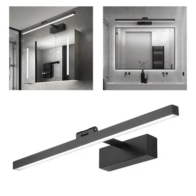 Luz LED Tocador Baño Iluminación 40cm 9W Negro Blanco Luz Foto 1 de 4