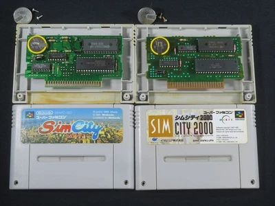 Super Famicom Sim city 2000 Nintendo SFC SNES 2 games authentic cartridge Japan - Image 1 of 4