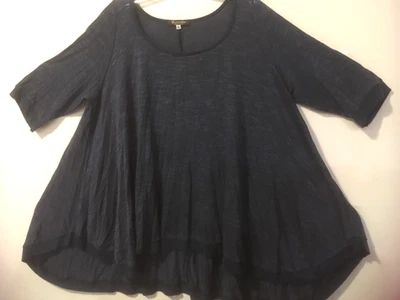 SURREALIST Trapeze Swing Tee Top 46" Bust Sz 1  Comfy Oversized Blue Made in USA - Image 1 of 4