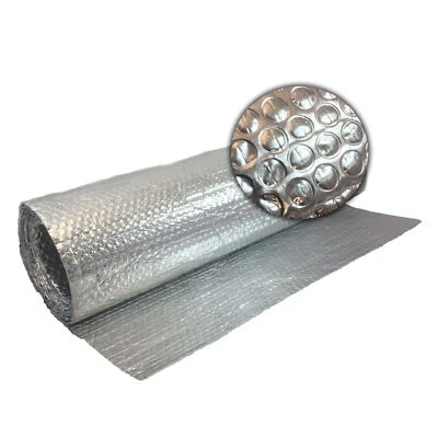 0.6m x 20m Yuzet Double Aluminium Bubble Foil Insulation Loft Wall Home Caravan