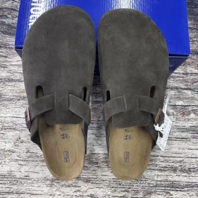 Birkenstock Boston Mocha Suede Leather Soft Footbed Men's Shoes NarrowWide 37-45 - Image 1 of 4
