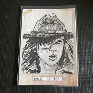 2018 The Walking Dead RTA Sketch Of Carl By Artist Jerry Bennett  1/1 - Picture 1 of 2