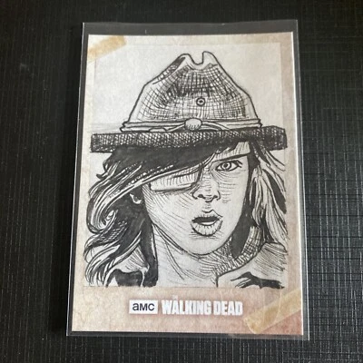 2018 The Walking Dead RTA Sketch Of Carl By Artist Jerry Bennett  1/1 - Image 1 of 2
