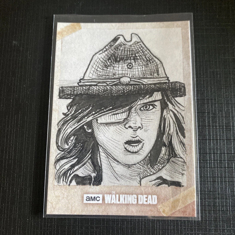 2018 The Walking Dead RTA Sketch Of Carl By Artist Jerry Bennett  1/1 - Image 1 of 2