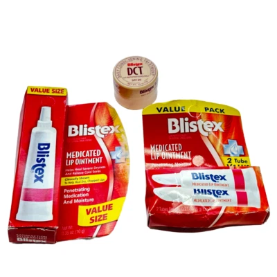 Nuevo BLISTEX Medicado POMADA PARA LABIOS 3 Tubos + 1 DCT Tratamiento Acondicionador Diario Foto 1 de 4