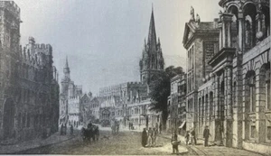 1901 Vintage Magazine Illustration England Oxford University High Street - Picture 1 of 2