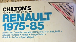 Chilton Tune-up Repair Manual 1975-1985 Renault all models LeCar Fuego R-12 R15 - Picture 1 of 8