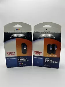 2 Sealed ink cartridges black and 3-color ink Canon BCI-21/BCI-24 EXPRIED - Picture 1 of 4