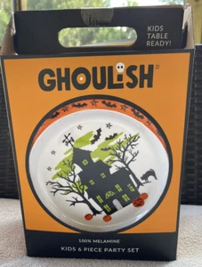 Kids Halloween Melamine Dishes Plates & Cups Party Set Pack 6pcs New - Picture 1 of 3