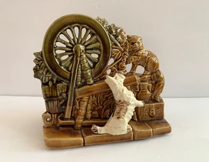 Jarrón jardinera vintage de cerámica MCCOY de los años 50 rueda giratoria Scottie Dog & Cat - Imagen 1 de 8