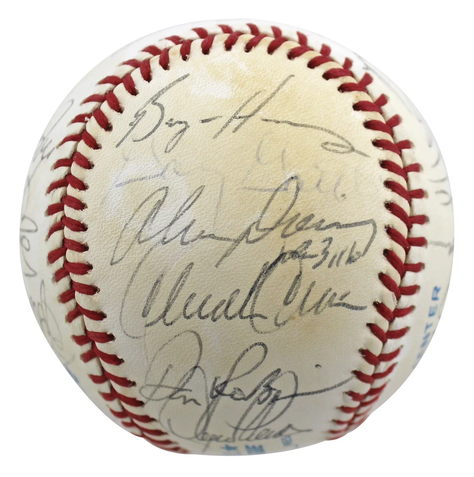1992 Angels (24) Gaetti, Abbott, Macha +21 Signed Oal Baseball BAS #AB92943 - Image 1 of 4