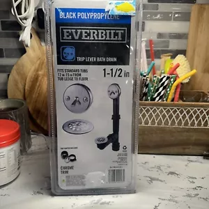 Everbilt Trip Lever 1-1/2 in. Black Poly Pipe & Overflow Drain Chrome 213152 - Picture 1 of 5