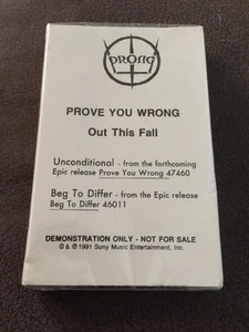 Prong 1991 Prove You Wrong Promo UNCONDITIONAL BEG TO DIFFER NEW SEALED Cassette - Picture 1 of 5