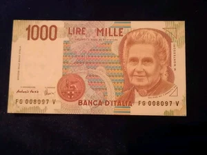 BANCONOTA ITALIANA 1000 LIRE M. MONTESSORI FDS RARA 3 OTTOBRE 1990 FG 008097 V - Imagen 1 de 5