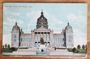 Iowa State Capitol Des Moines IA Postal 1908 Souvenir Post Card Company - Imagen 1 de 1