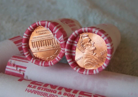 2004 **Original Bank Wrapped ** Uncirculated Lincoln Cent Roll - OBW Pennys (X) Cover