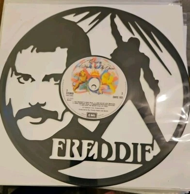 QUEEN FREDDIE MERCURY LASER CUT RECORD ART A NIGHT AT THE OPERA MACHINE CUT LP - Image 1 of 4