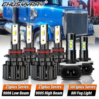 For Freightliner Coronado 2013-2018 LED Headlight Hi/Low Beam Fog Light Bulb Kit - Image 1 of 4