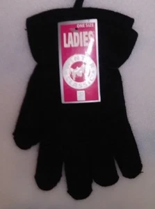 CLÁSICO INVIERNO 1 PAR GUANTES DE PUNTO DAMAS NEGROS 1 TALLA A-18 - Imagen 1 de 2