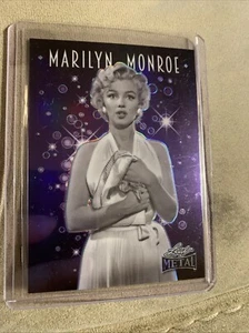 MARILYN MONROE ICONS 2024 LEAF METAL #45 PURPLE PRISMATIC 1/5 SSP White Dress - Picture 1 of 3