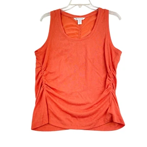 Canotta donna Athleta Breezy Ruched taglia M camicia arancione senza maniche - Foto 1 di 7