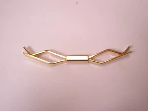 2-7/16" Flat Wire Decorated Front Gold Tone Vintage ANSON Collar Bar L162 - Picture 1 of 6