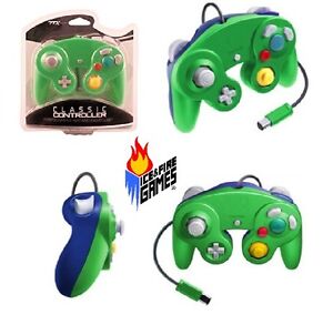 Brand New Controller for Nintendo GameCube or Wii -- Green / Blue LUIGI