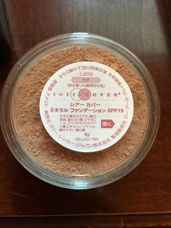 Sheer Cover "Latte" Mineral Foundation Powder SPF-15 Full Size 4g Sealed - Image 1 of 1