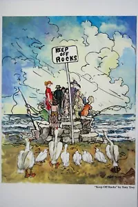 Keep Off Rocks Poster by Tony Troy 12x18- Your At The Shore Poster! OCNJ Art - Picture 1 of 1
