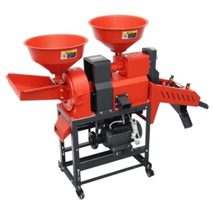 Electric Rice Mill Crushing Machine with Vibrating Screen 220V 130-170KG/h - Picture 1 of 22