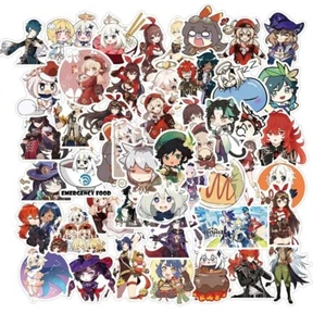 50pcs Popular Game Anime Cartoon Genshin Impact Waterproof Vinyl Stickers 2.5x3" - Picture 1 of 5