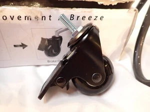 Hirate 2" Office Chair Casters Wheel with 3/8"-16UNC Threaded w/brakes Set of 5 - Picture 1 of 3