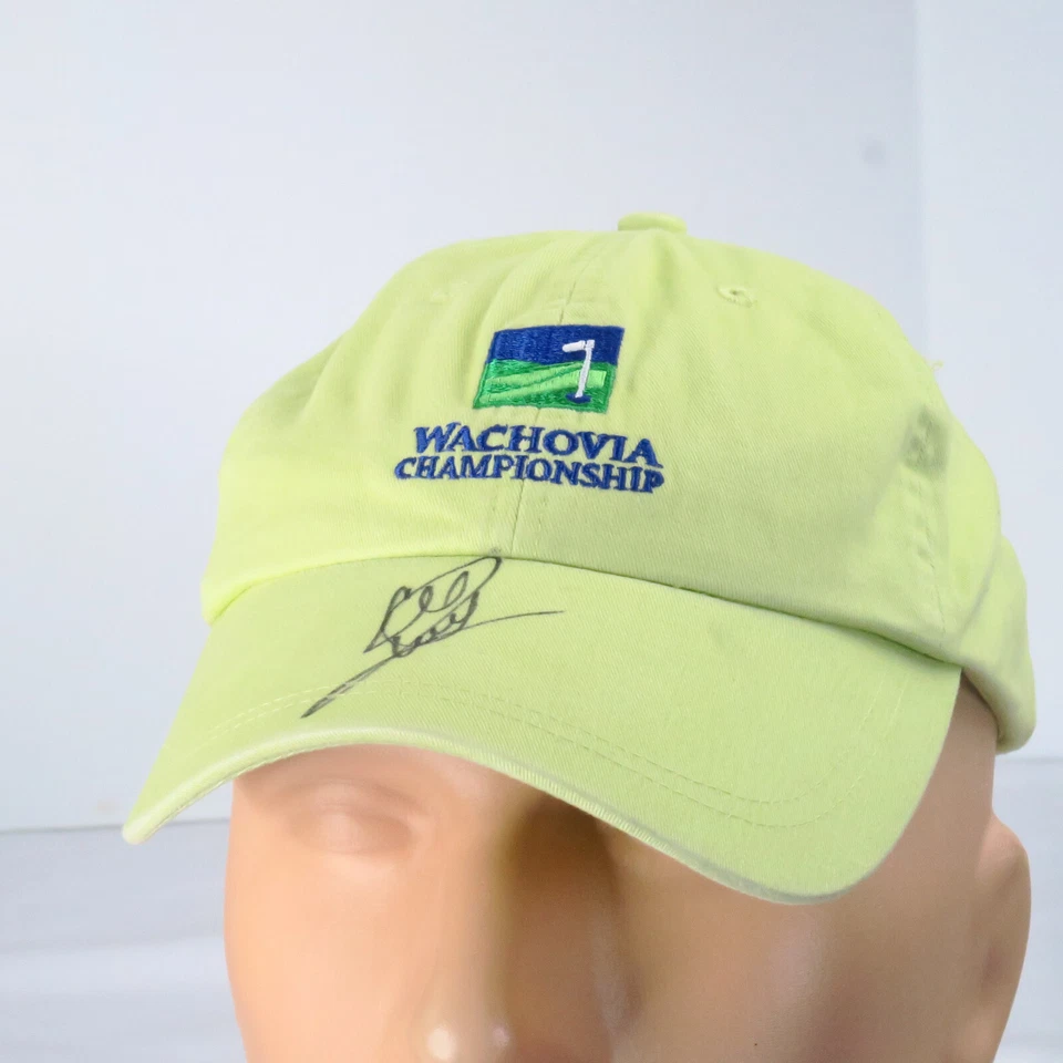 Sombrero de golf Kate Lord Wachovia Championship para mujer verde con tirantes autografiado Foto 1 de 4
