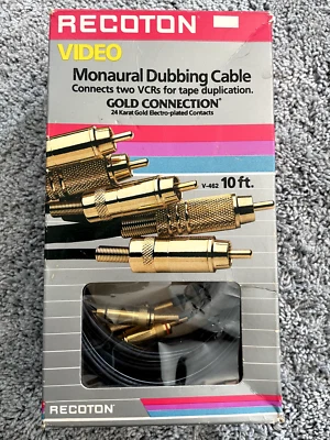 Recoton Monaural RCA Cable Audio/Video – 10 Ft – 24K Gold plated – V-462 - Image 1 of 4