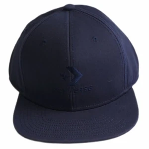 New Converse Men's Lockup Logo Snapback Hat Cap Navy Blue - Picture 1 of 4