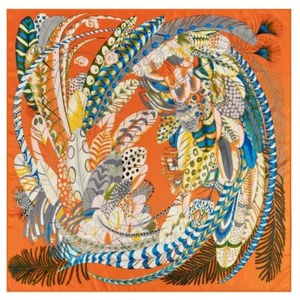 Twill Seidentuch Damen GROß Feder Tücher Quadrat Bandana Kerchief Foulards 51" - Bild 1 von 1