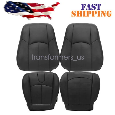 4PCS Driver & Passenger PERF Leather Seat Cover Black For 2008-2013 Infiniti G37 - Image 1 of 4
