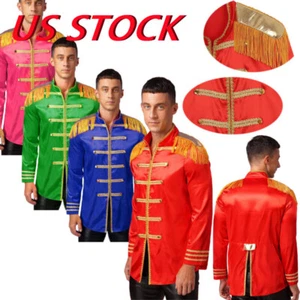 Herren Quaste Jacken Marching Band Rock Man 60er Strickjacke Mantel Hippie Kostüme - Bild 1 von 57
