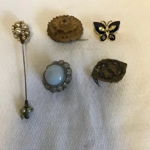Mix Vintage Schmuck Broschen und Hutnadel Ersatz Reparaturen Anzug Aufarbeitung - Bild 1 von 3