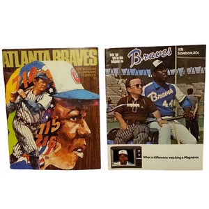 1974 Atlanta Braves Souvenir Yearbook & Scorebook Hank Aaron Covers Vintage Ads - Picture 1 of 13