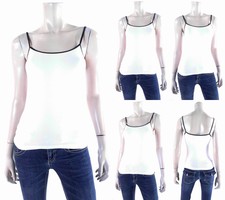 Bella Womens size M Stretch Cami Tank Top Pull Over Scoop Neck Fitted Solid CHOP