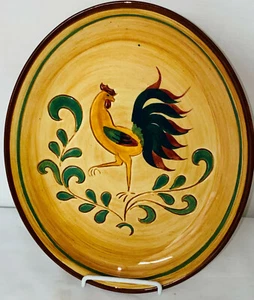 Pennsbury Pottery RED ROOSTER 10 1/2" OVAL PLATE* - Picture 1 of 2