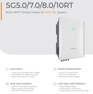 SUNGROW 8KW SG8.0RT 3 Phase Solar Inverter 2 MPPT w/WiFi 10Y Warranty NEW MODEL! - Picture 1 of 4